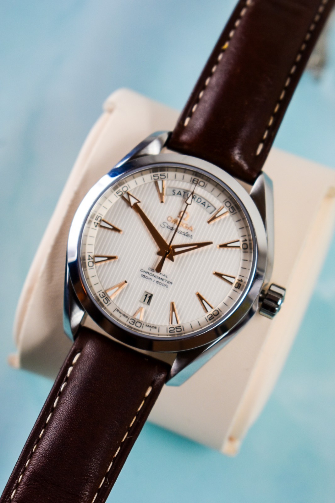 Rare OMEGA Seamaster Aqua Terra Day Date 231.13.42.22.02.001 Box and Papers