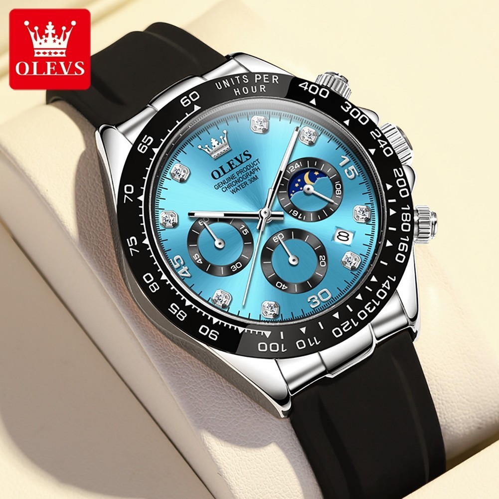 Waterproof Watch OLEVS Quartz Luxury Men’s Business Luminous Date Men Strap