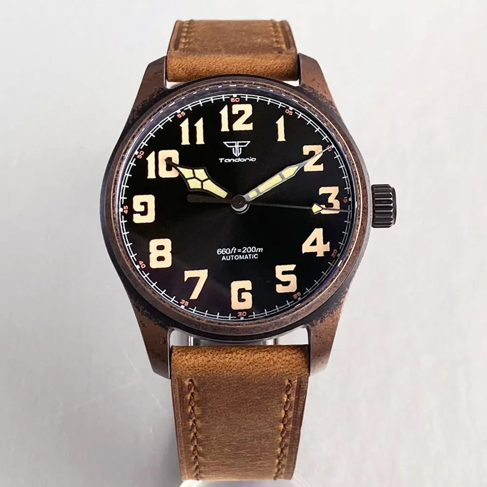 Tandorio 20ATM Pilot Retro Diver Automatic Men Watch For Japan NH35/Miyota 8215
