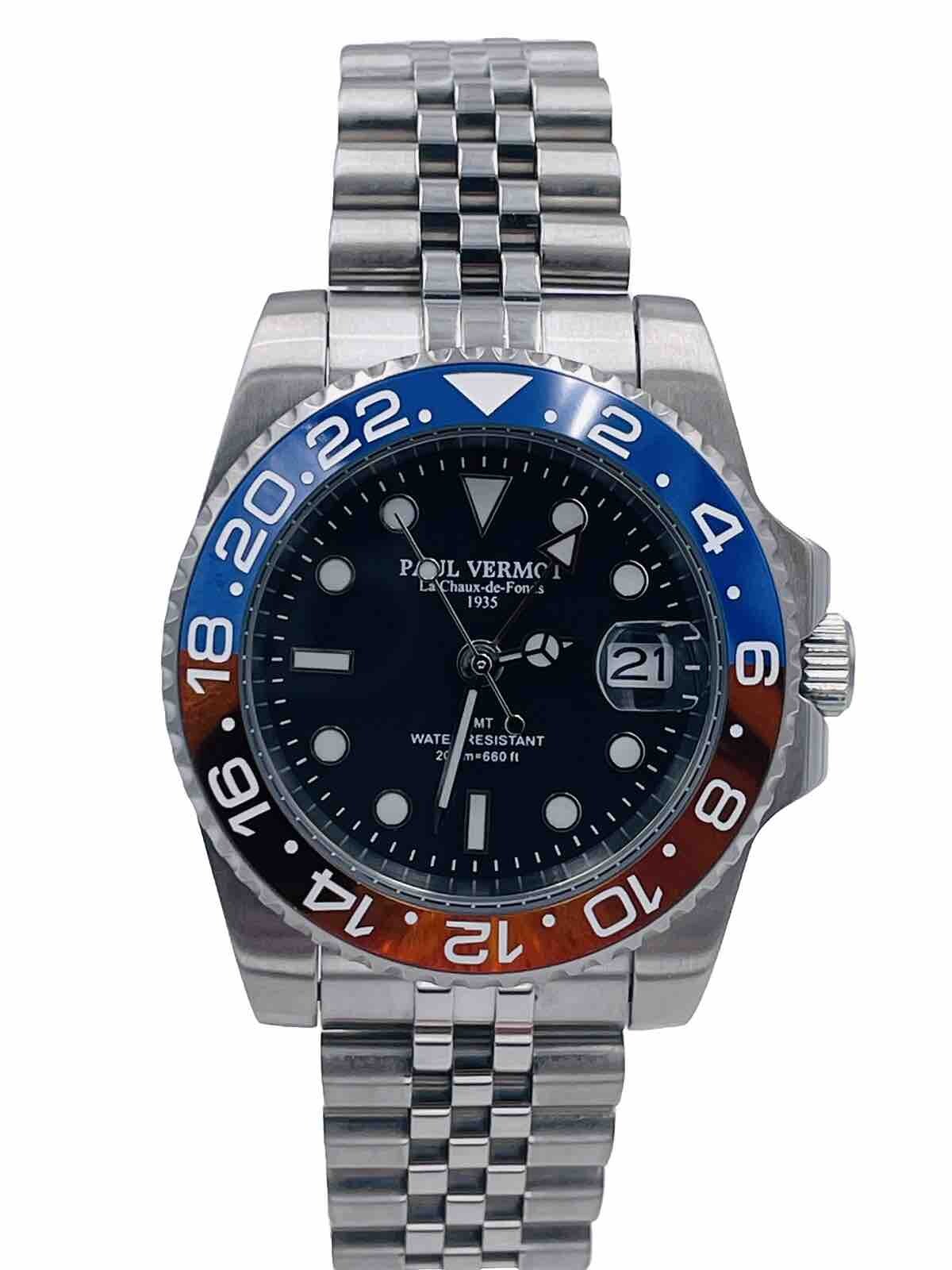 Orologio Paul Vermot GMT Automatico Ceramica Pv2116BLRj/540 Scontatissimo Nuovo