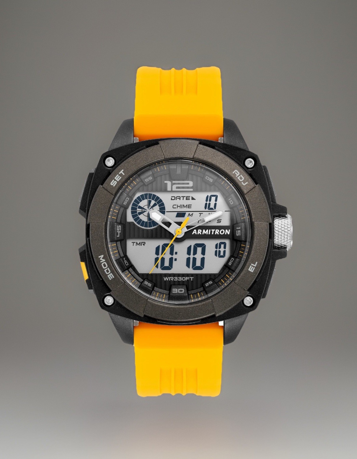 Armitron Unisex Adult Digital Sports Watch Yellow Black Wristwatch INSTALITE NEW