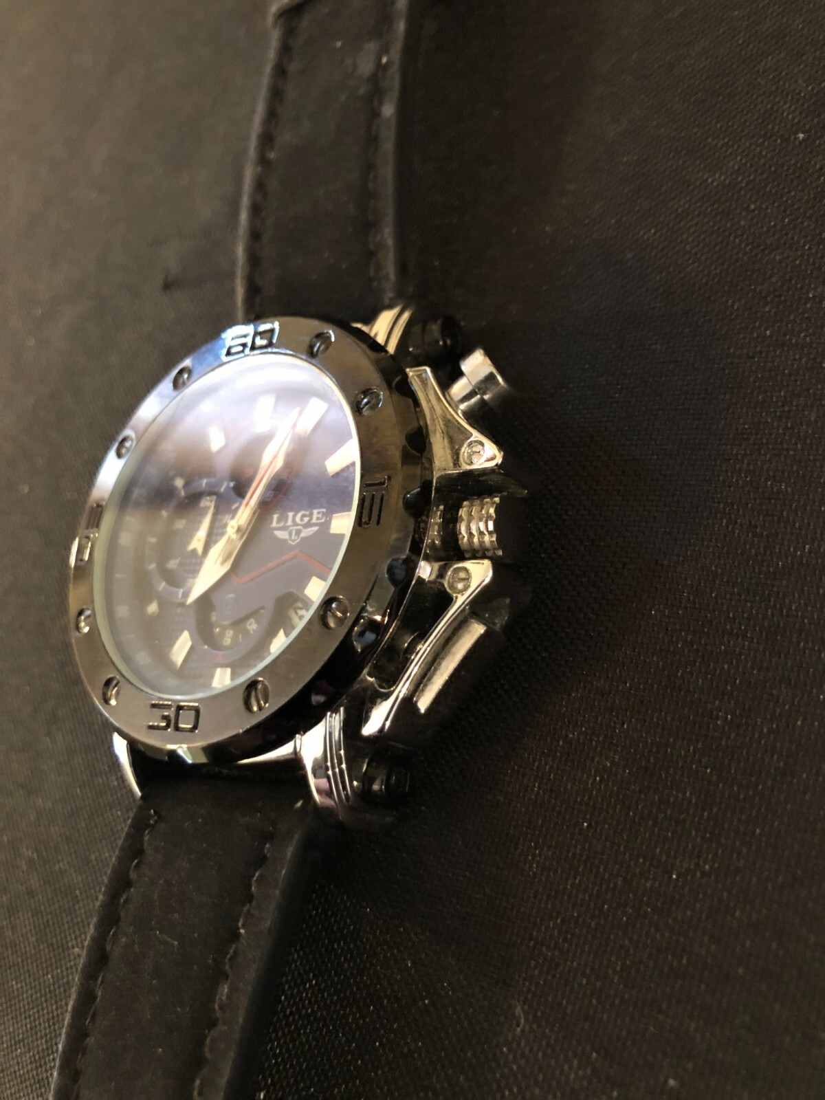 LIGE 1853 Dream Men’s Blue Face 3 Sub Dials, Date, Works, New Battery