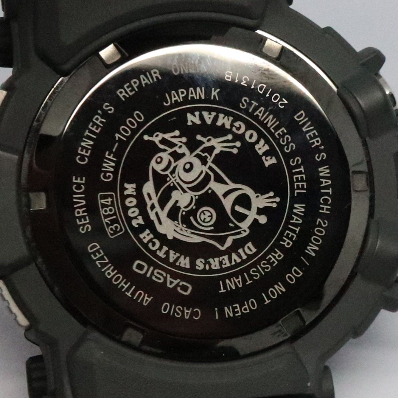 Working Item CASIO G SHOCK FROGMAN GWF 1000 1JF Good Condition Black Radio Solar