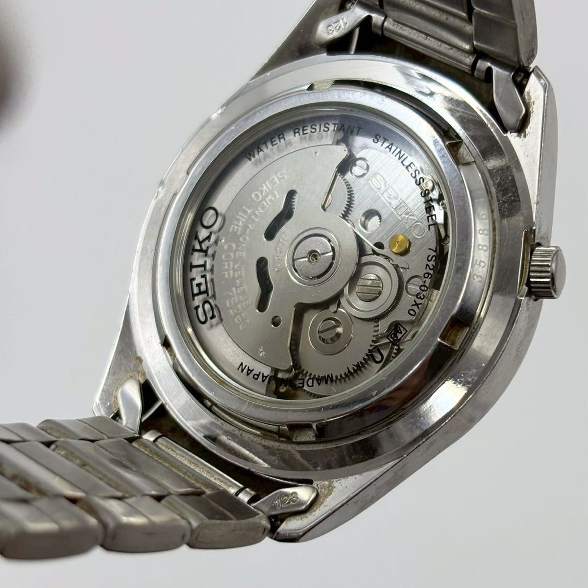 Operational Automatic SEIKO5 Transparent back Arabic men s wristwatch AT Seiko D