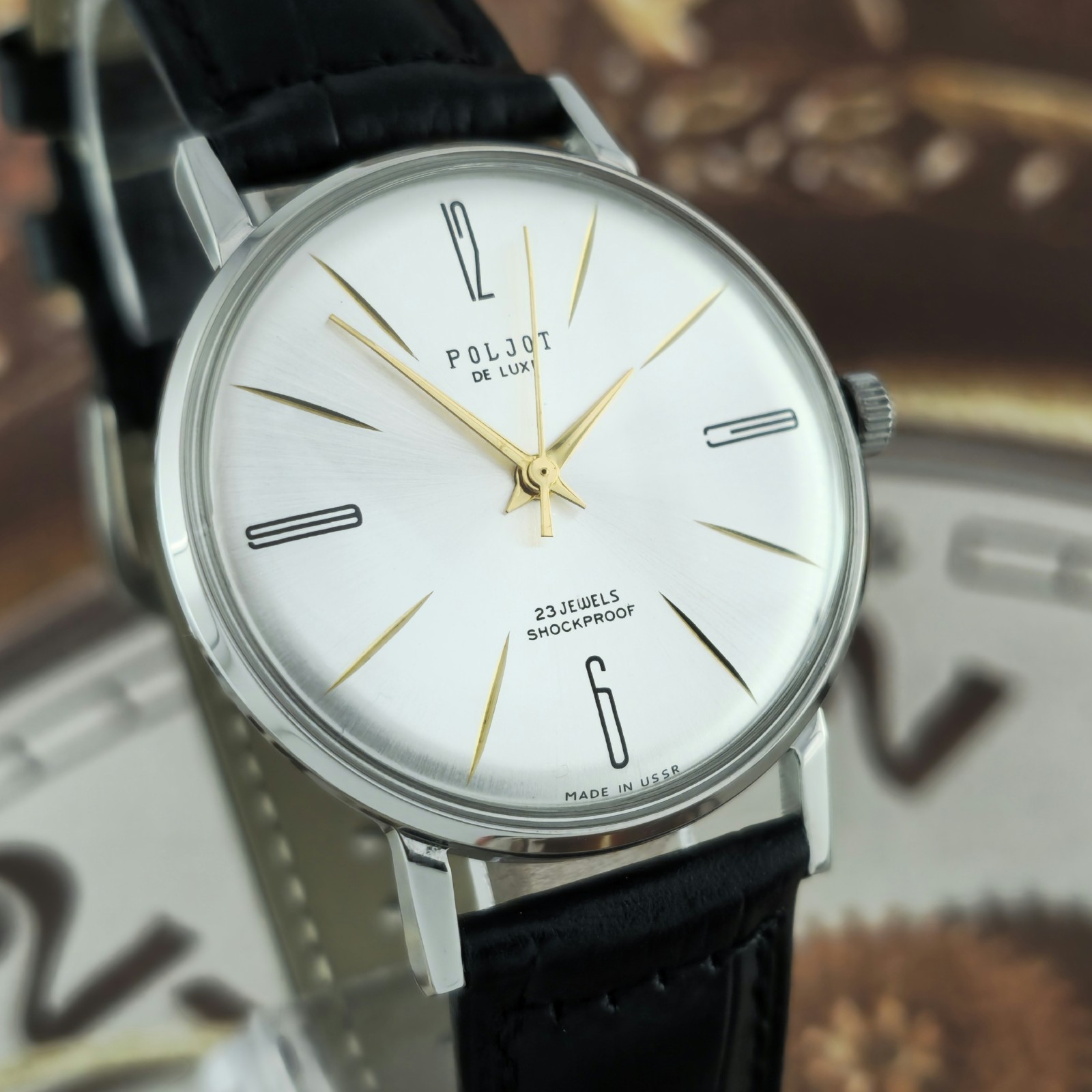 Watch USSR Poljot De LUXE Ultra SLIM 23 Jewels Soviet Vintage Wristwatch 2209