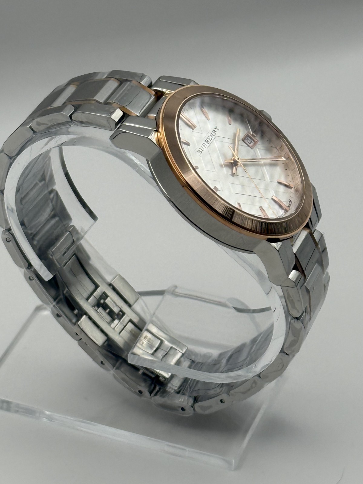 Burberry Silver Dial Two-Tone Stainless Steel Unisex Watch 38mm. BU9006