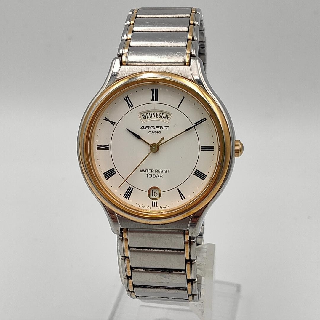 JUNK FOR PARTS Casio ARGENT MTW-120 Day Date Quartz Watch Dead battery | Japan