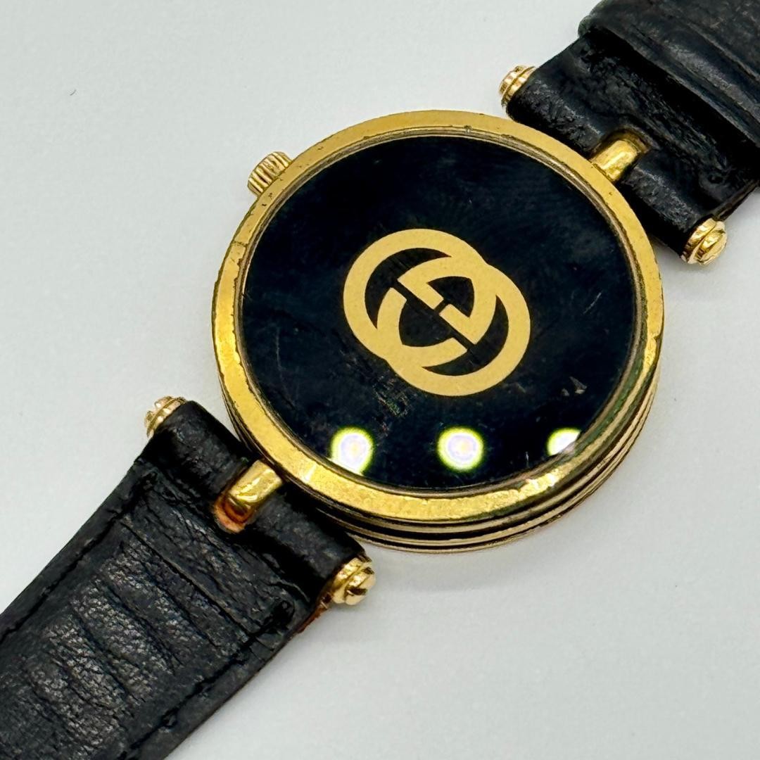Working condition GUCCI watch, Sherry Line, black dial, quartz, 2 hands.