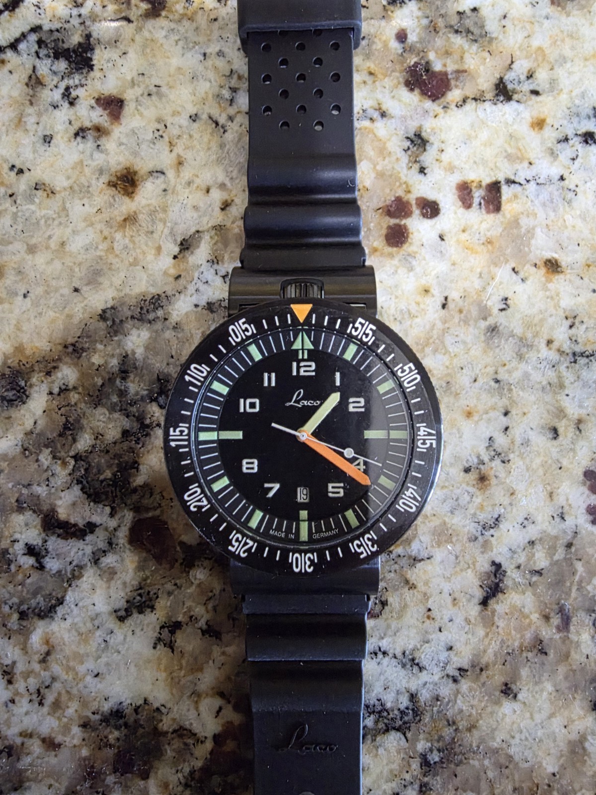 Laco Squad Atacama 3 Tactical Dive Watch Black PVD Case #861632.3 Automatic NEW