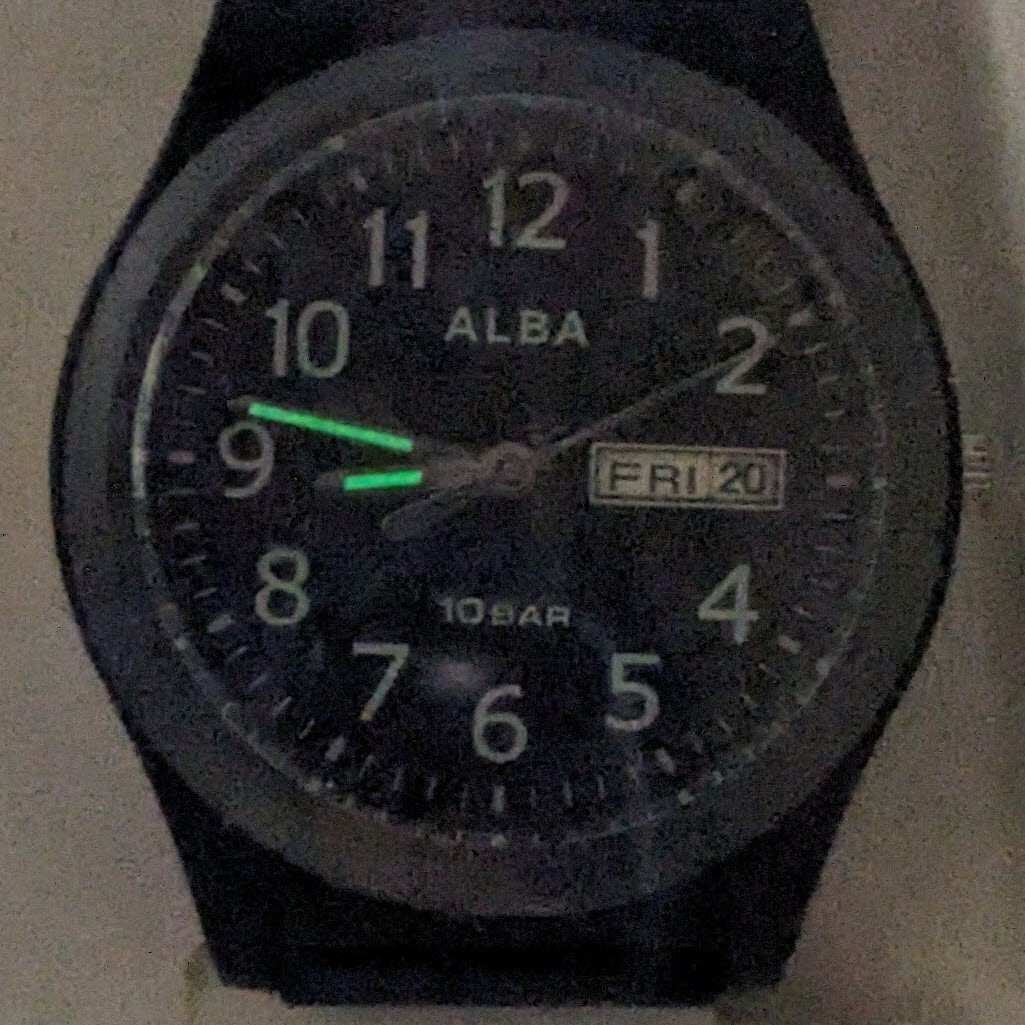 SEIKO ALBA Black DayDate Watch AQPJ411 Quartz Luminous Hands Urethane band New