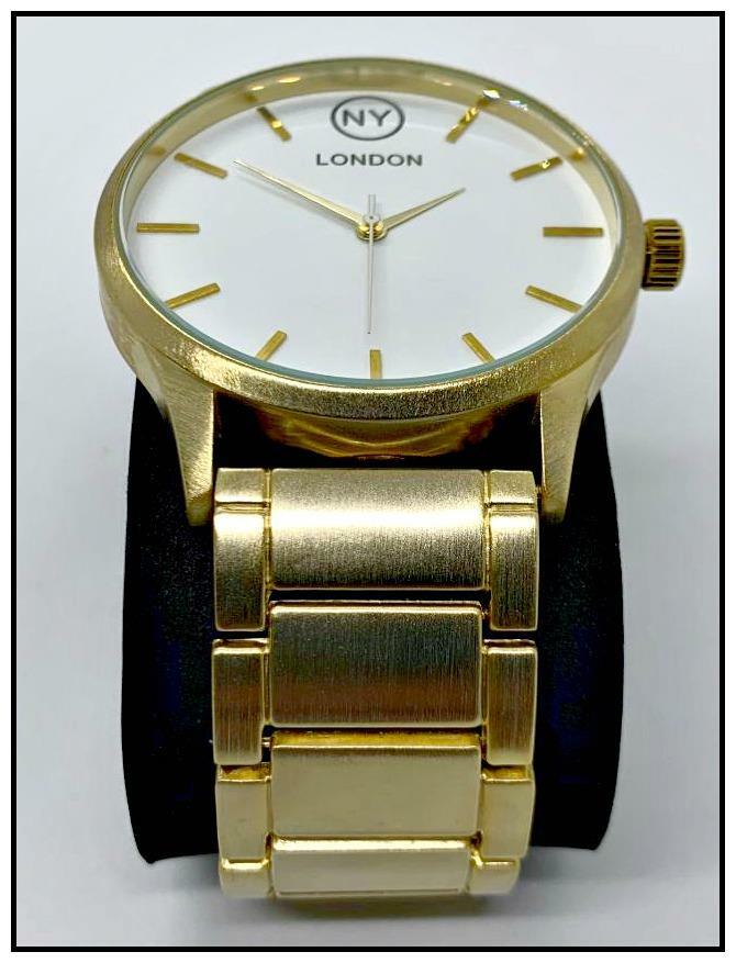 Men’s CLASSY ELEGANT DRESSY Round Gold LUXURY Designer Fashion WRIST WATCH 46mm