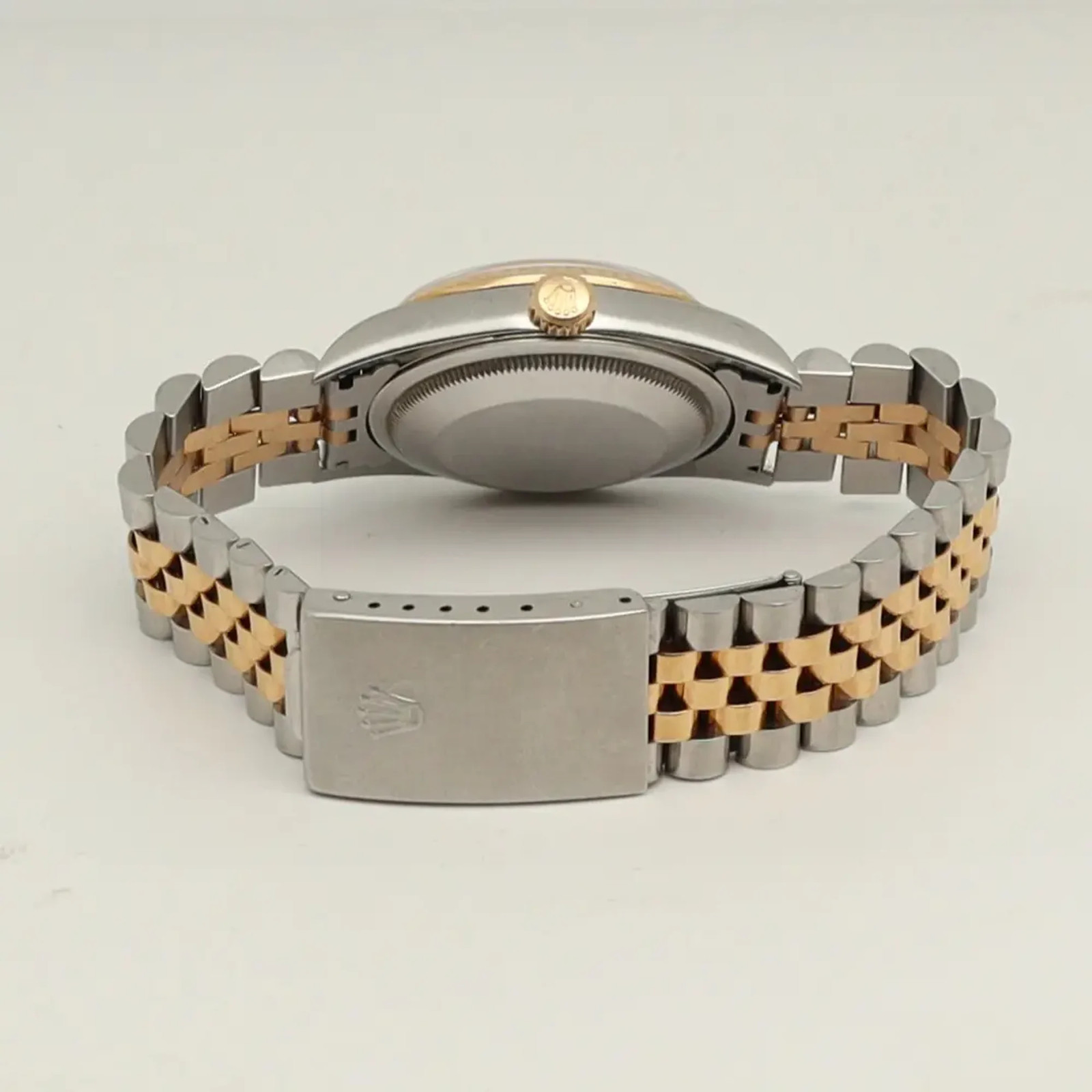 Rolex Datejust 36 18K Gold Steel Champagne Jubilee Diamond Dial Watch 16233