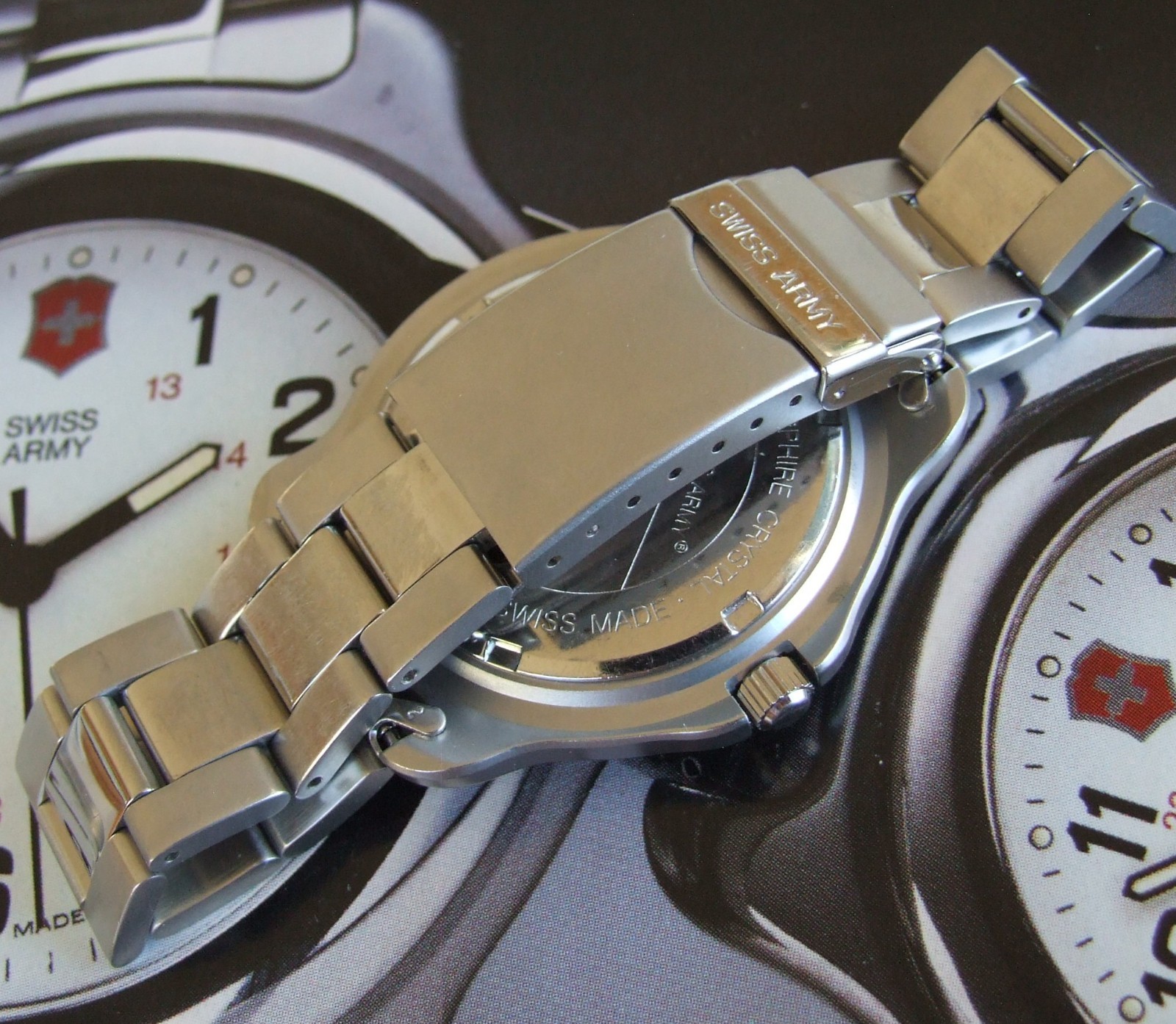 VictorINOX SWISS ARMY+ClaSSiC Mens OFFICERS 1884+Sapphire+40mm+SS BRACELET=SWEET