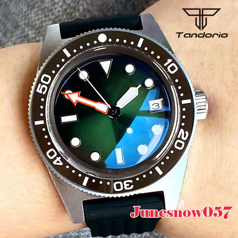 Black Chapter Ring Red Sunburst Dial AR Sapphire 41MM Diver NH35A Auto Men Watch