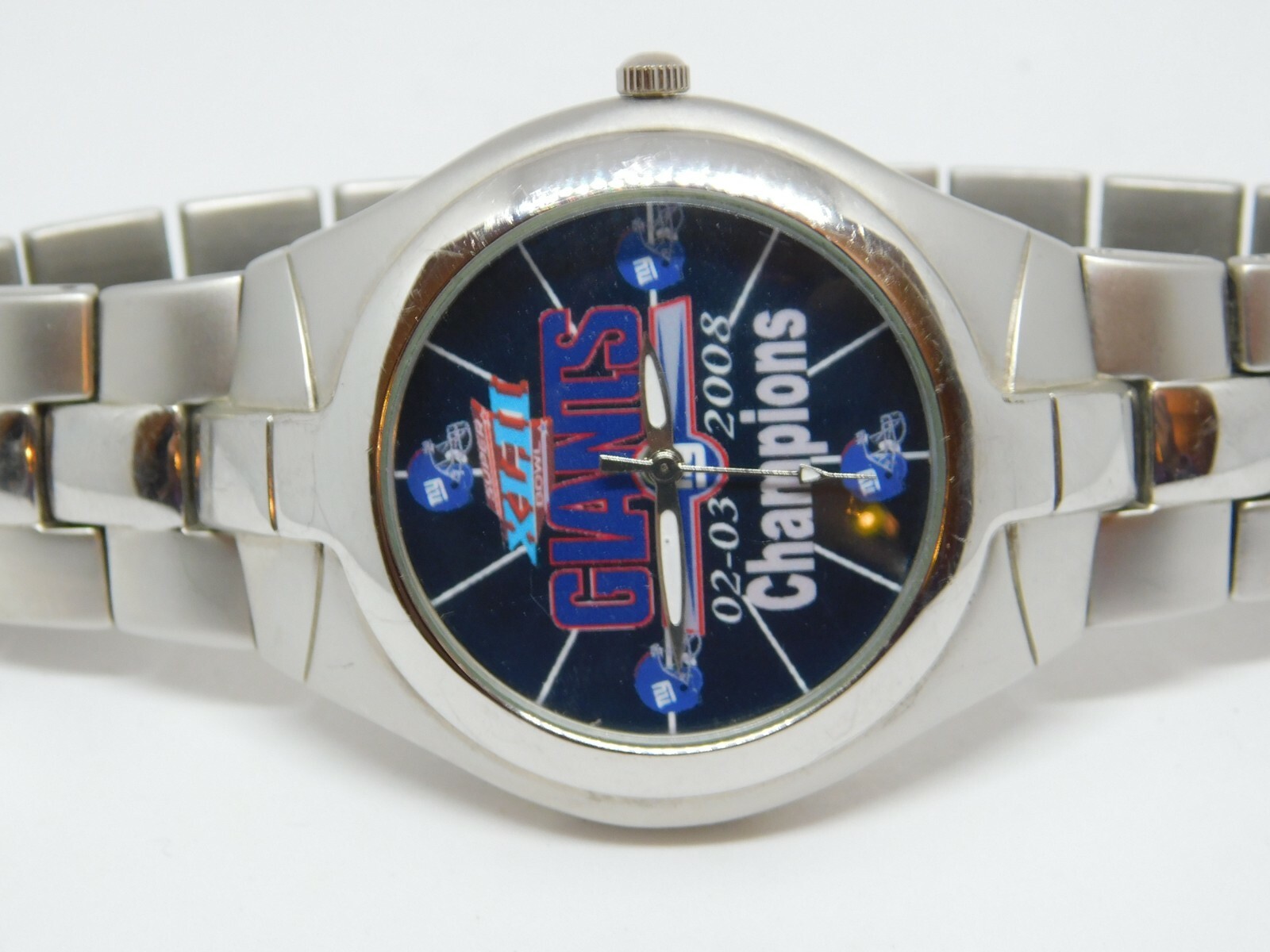 XLII Glants Champions Three-Hand Quartz Analog Men’s Watch Sz. 8″ New Battery