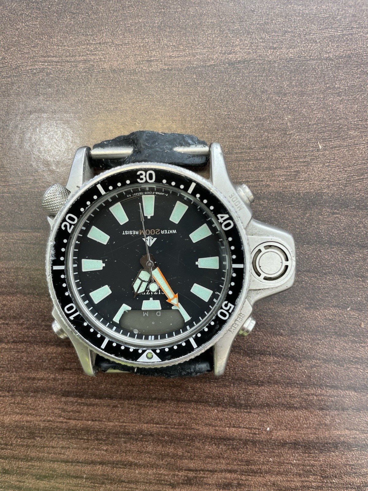 Citizen Promaster Aqualand Quartz 200m Diver Watch, SS Case, PARTS OR FIX.