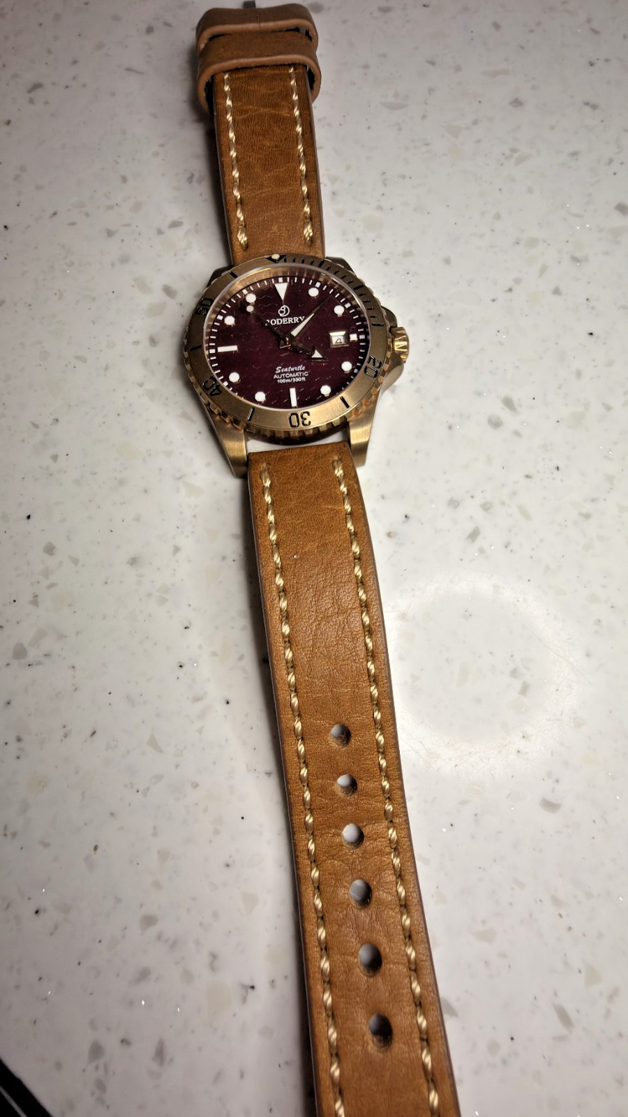 Boderry Sea Turtle BDA007B Bronze Automatic Diver 100m Brown Dial Watch