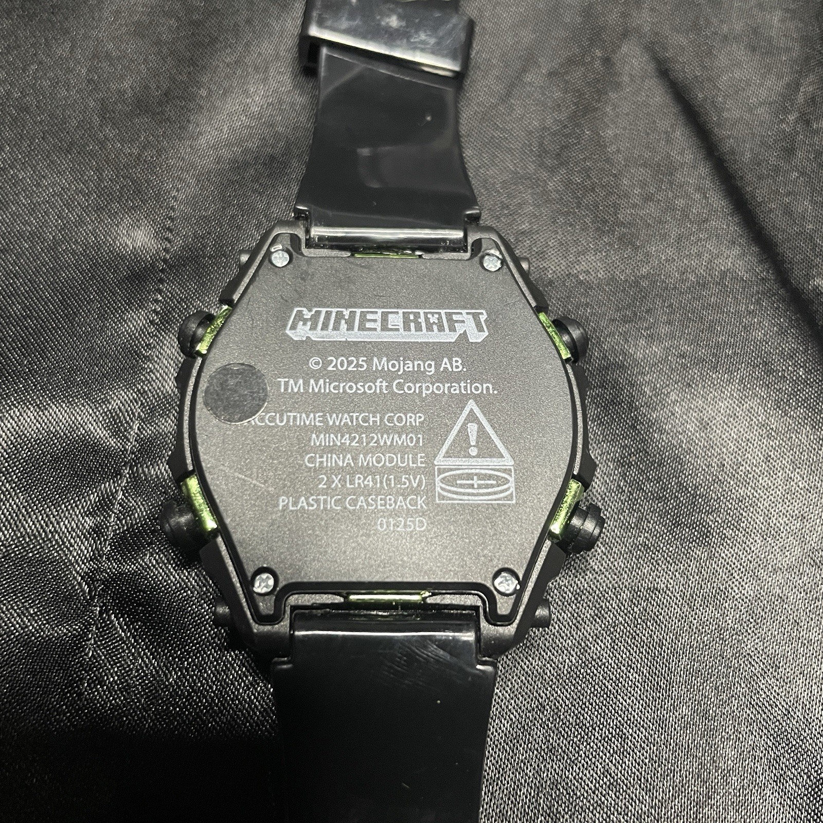 Accutime Minecraft Unisex Kids Digital Quartz Watch Multicolor Dial Black Strap