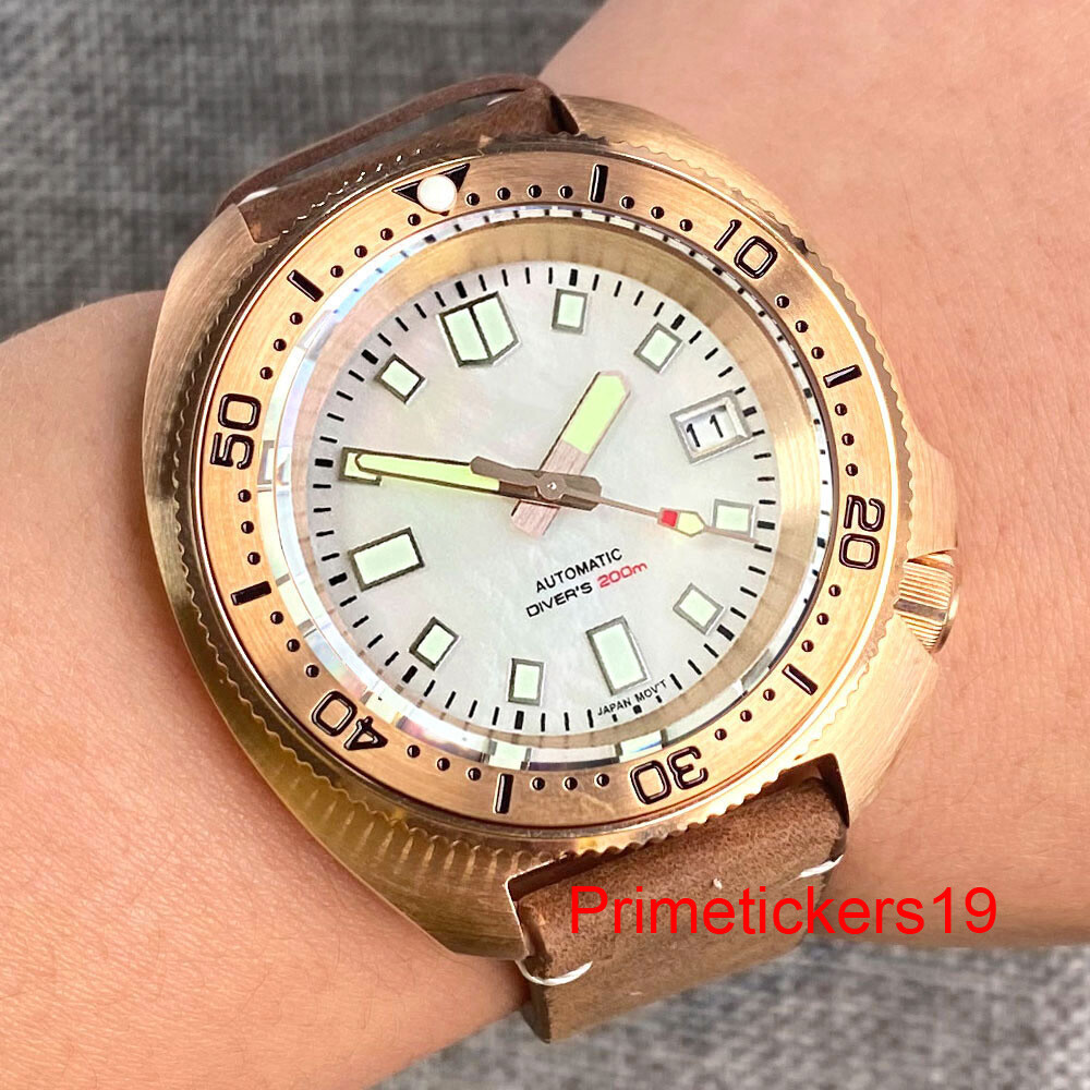 Tandorio NH35 MOP Dial Cusn8 Bronze 200M Men Automatic Dive Watch Sapphire Glass
