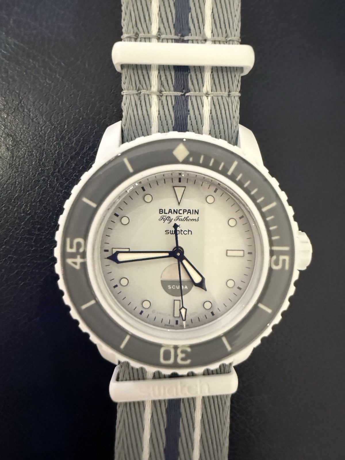Blancpain × Swatch – Antarctic Ocean White Dial – Scuba Fifty Fathoms