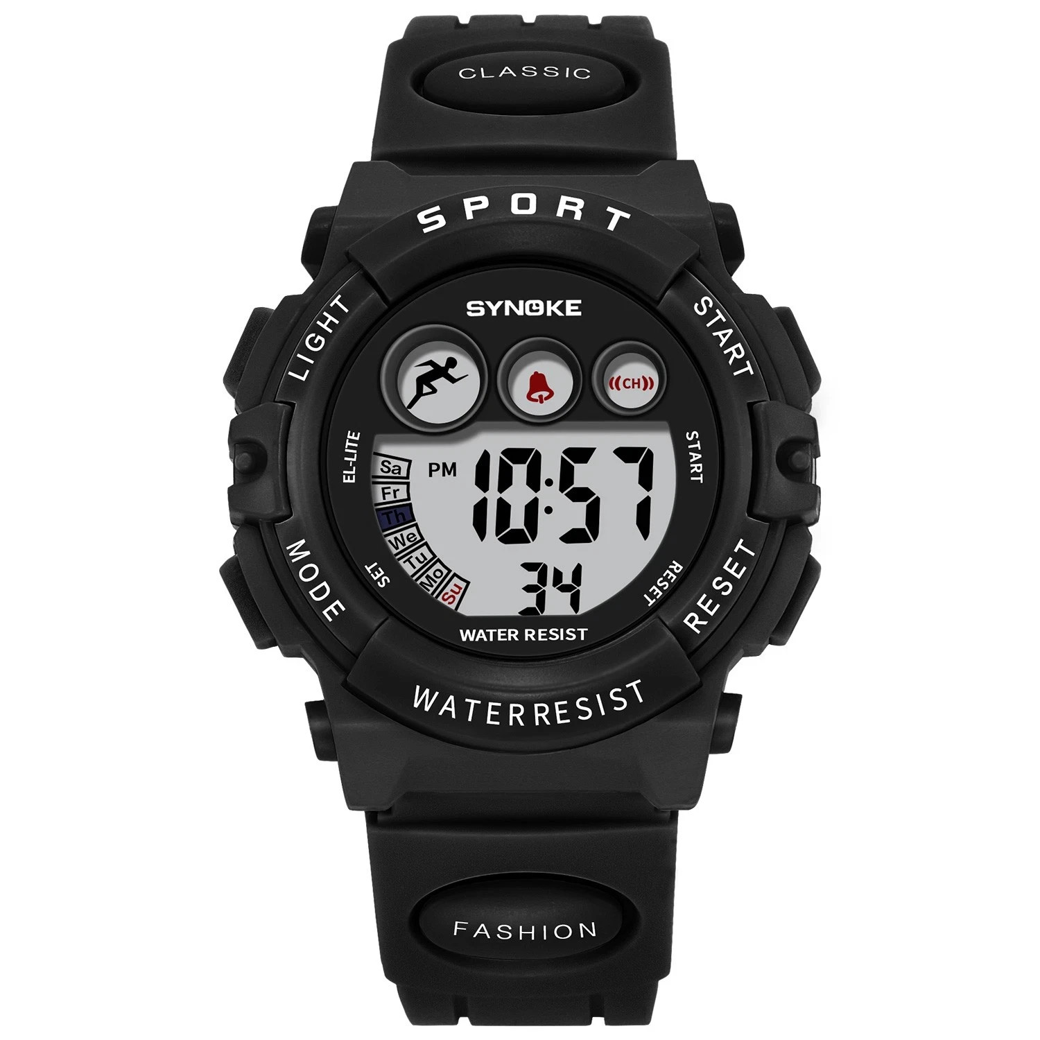 Kids LED Digital Sport Watch 50M Waterproof Alarm Stopwatch 7-Color Light Gift