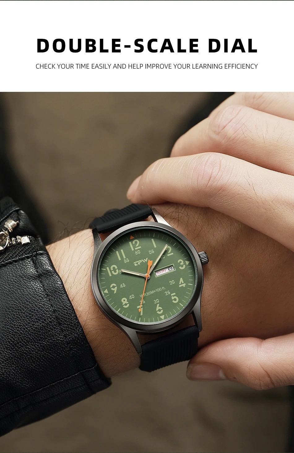 TPW 2026 Field Watch Quartz Military 24H Display Fabric Nylon Strap Easy Read