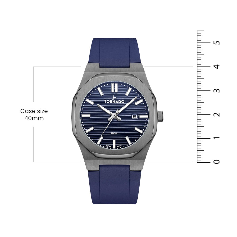 Tornado Spectra Men’s Analog Watch | Blue Dial, 40mm, 100 m (10 ATM)