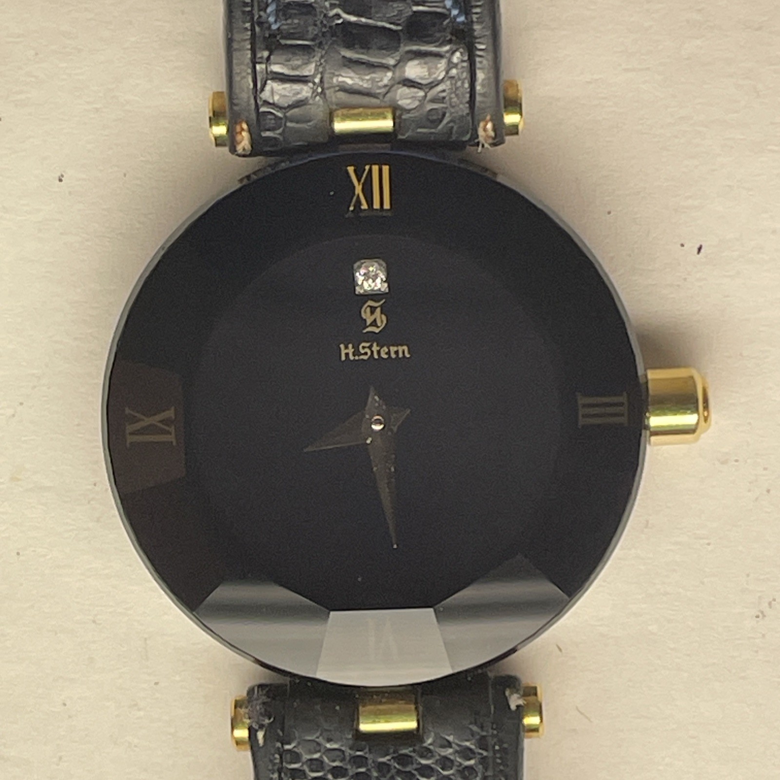 H. Stern Watch Blue Sapphire Diamond Collection 18K & SS 24mm Ladies