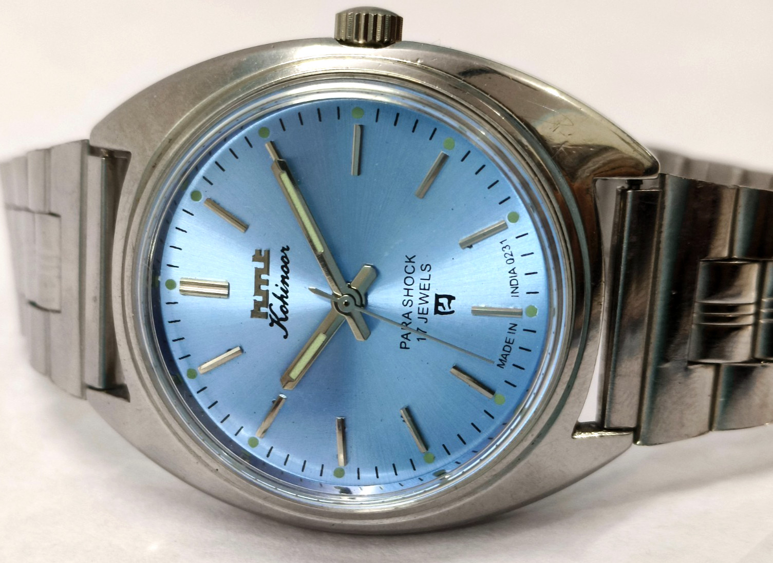 Vintage HMT Kohinoor Blue 17 Jewels Mechanical Hand Winding Men’s Wrist Watch