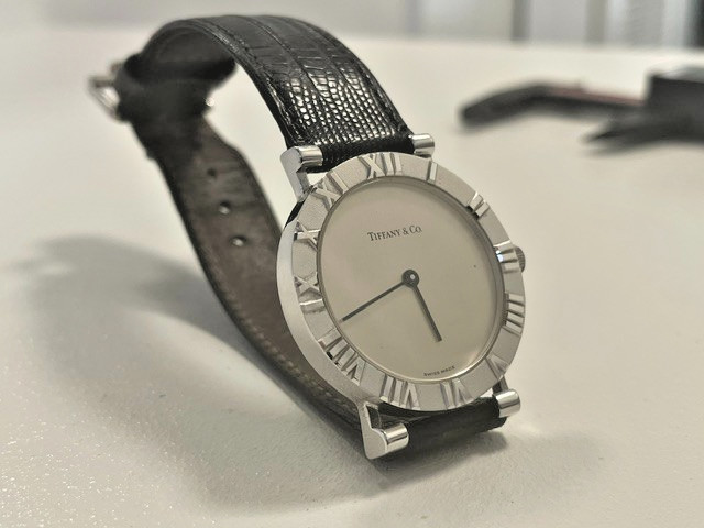 Tiffany & Co Atlas Solid 925 Silver Swiss Made Quartz Men 31mm Watch