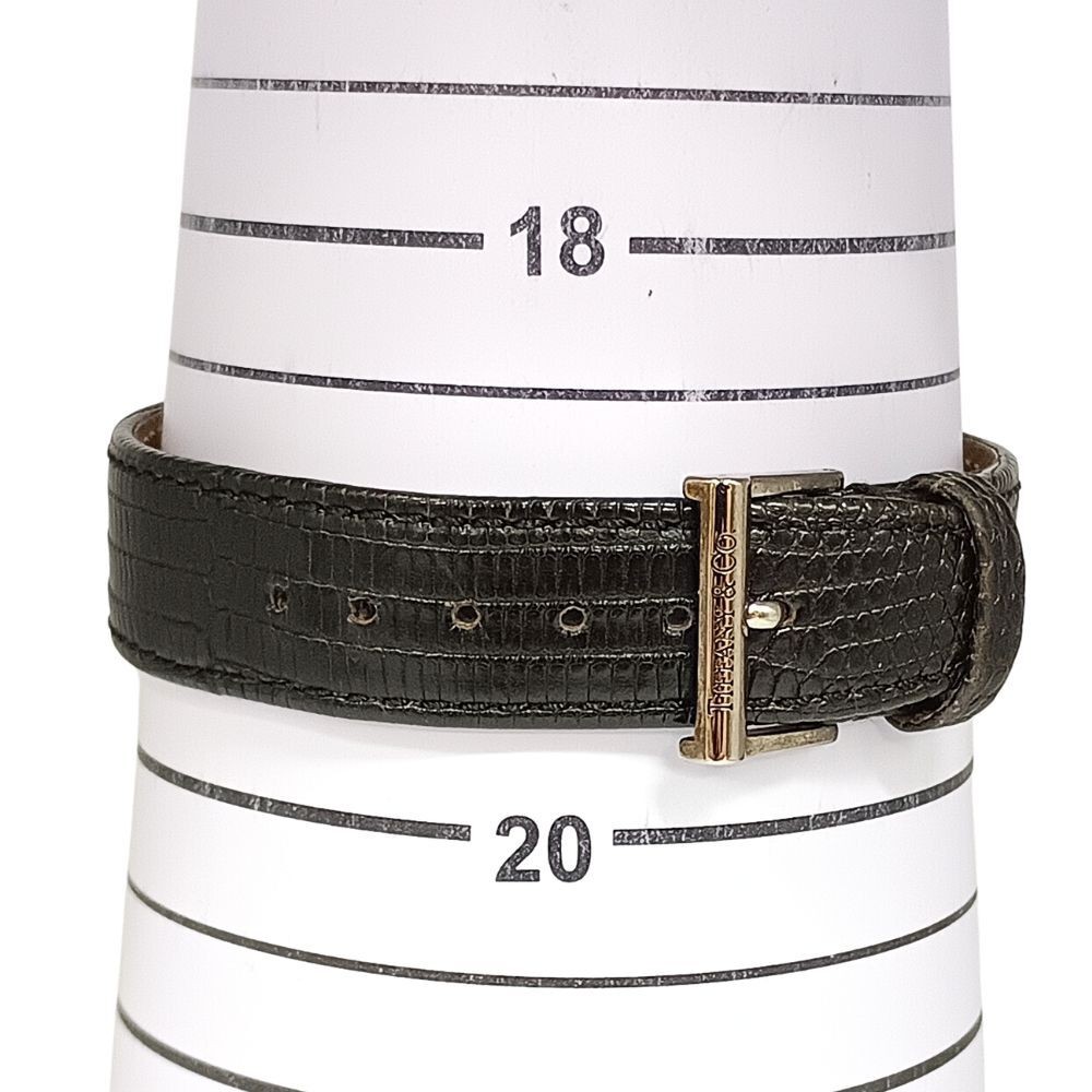 TIFFANY & CO. Atlas M0640 Quartz SV925 Sterling Silver Leather Men’s Watch