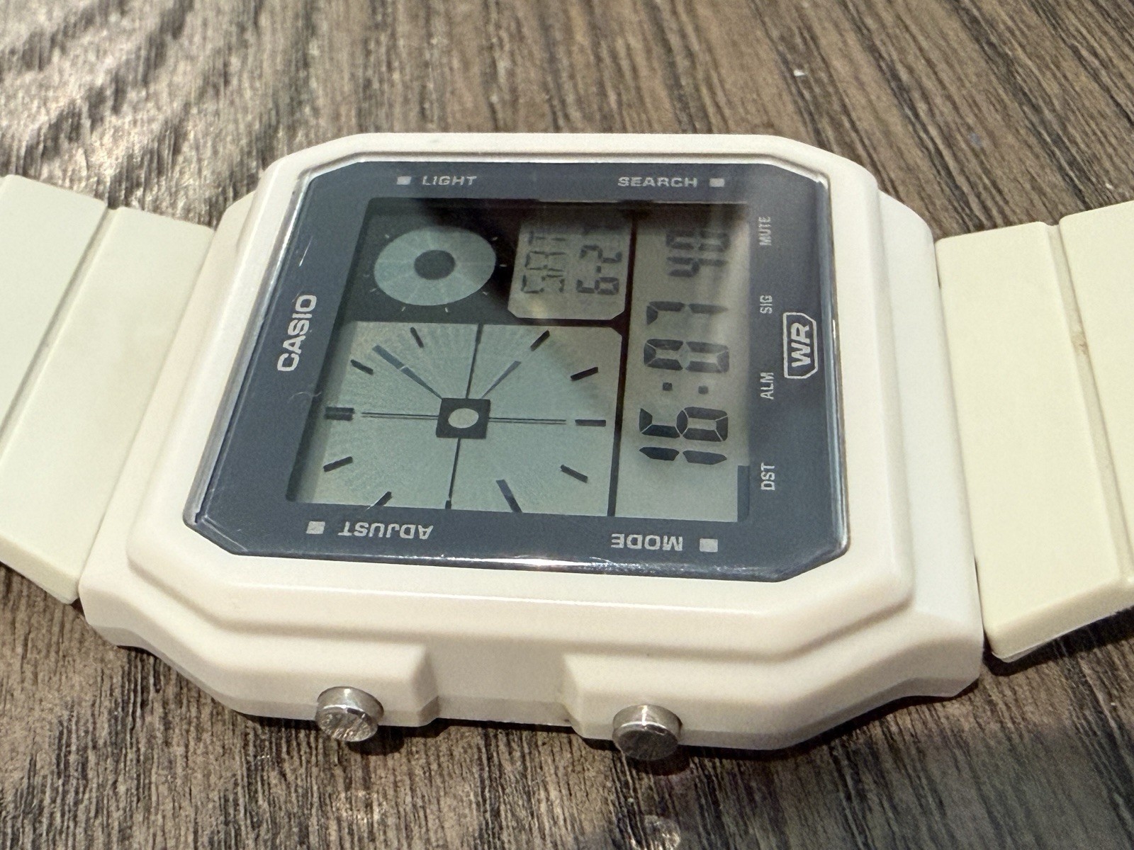 Casio LF-20W Digital Water Resistant Alarm White Resin Strap Watch