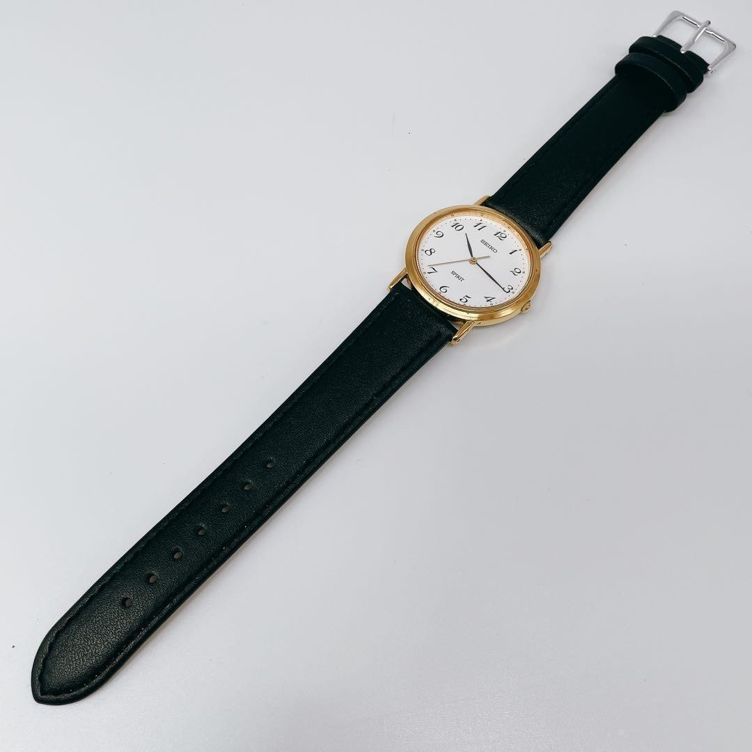 Seiko Spirit 5E21-6C00 Black Vintage Quartz Watch Japan 071120