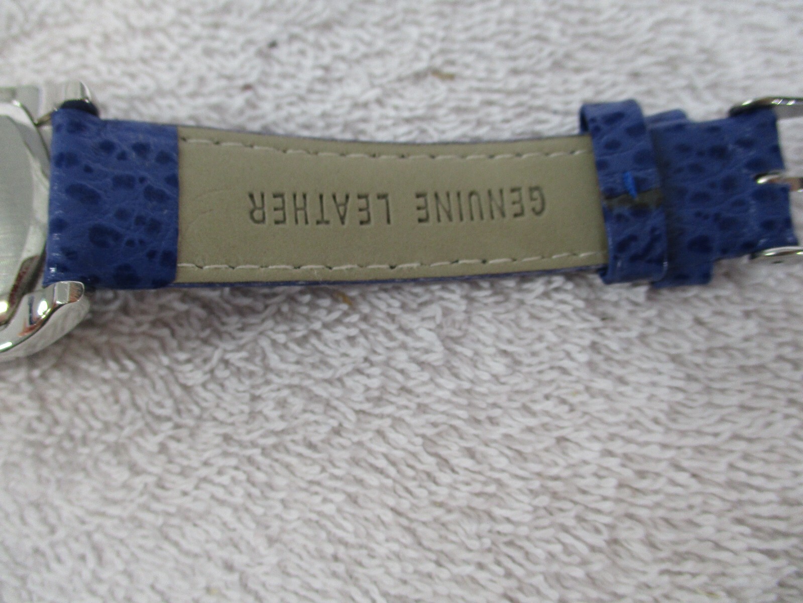 Wristwatch Quartz Genuine Leather Strap Stainless Steel Back Japan Movt Blue