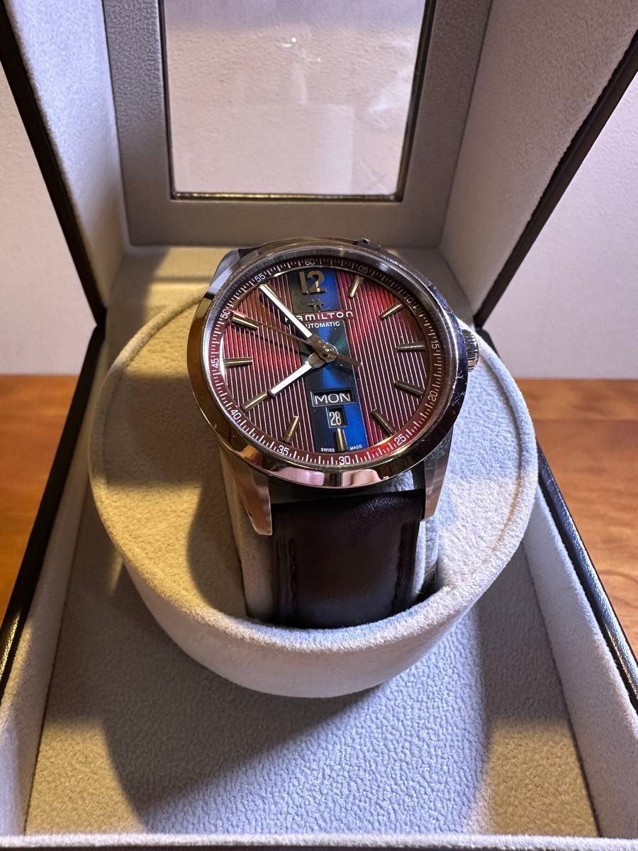 Hamilton Broadway H435150 Automatic Mens Watch Burgundy Dial 42mm Box Winder