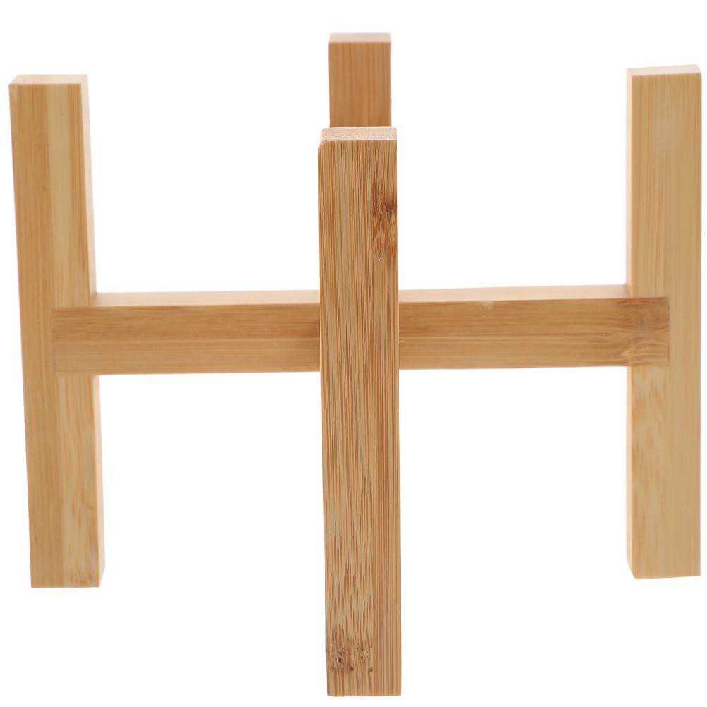 1Pcs Khaki Wooden Flower Rack Midsize Durable Flower Pot Holder
