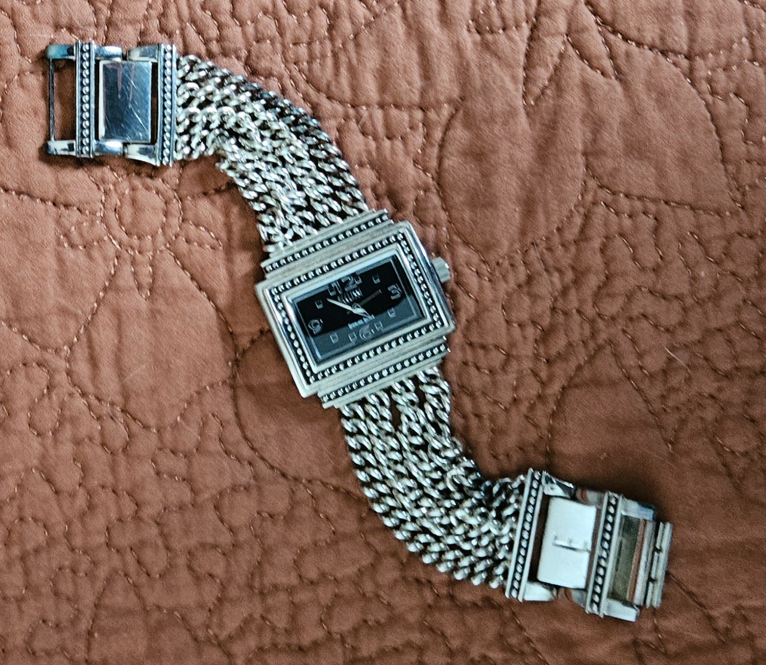 Sterling Silver 4 Strand Art Deco Wrist Watch Ecclissi # 33612