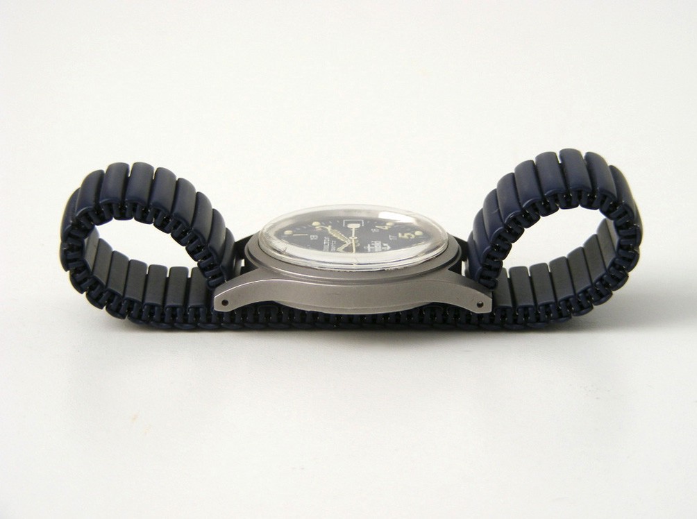 Vintage 90s HAMILTON Khaki ANCHOR Mark BLUE DIAL Date Quartz Unisex WATCH 9797
