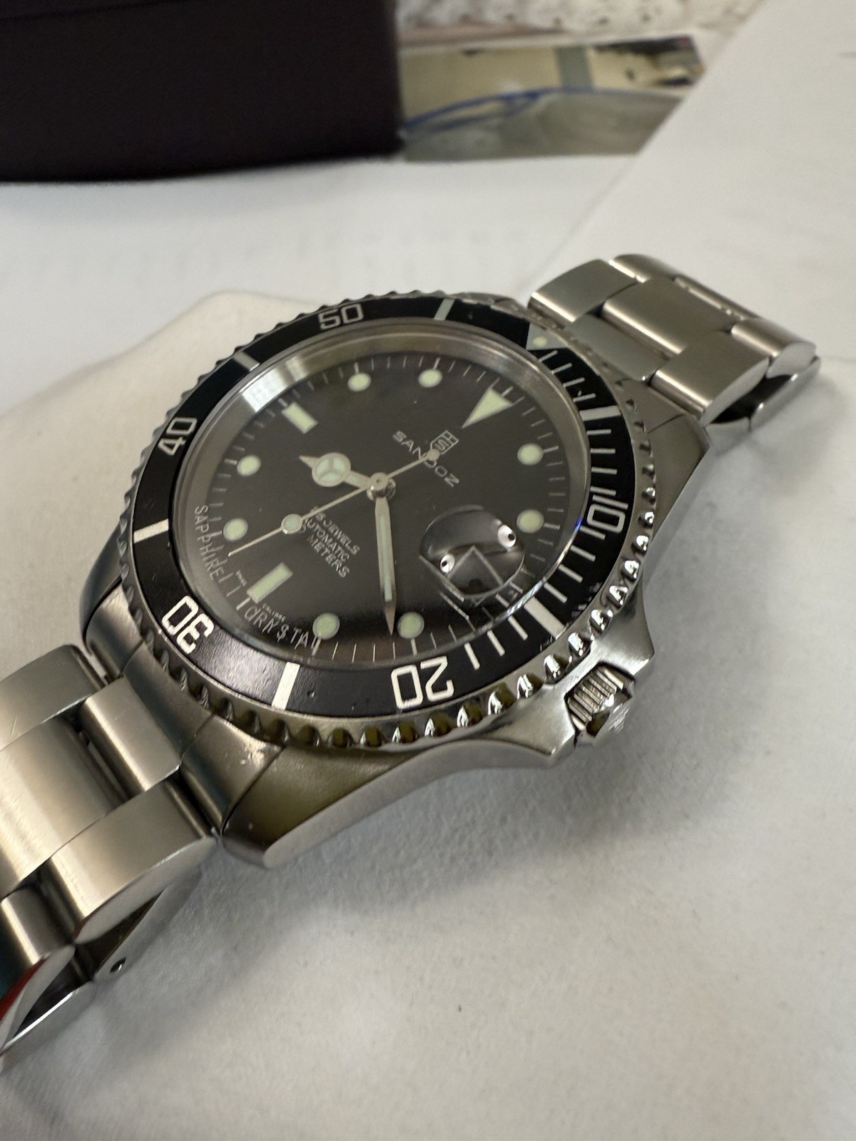 Sandoz Mechanical Automatic Divers Watch With Box And Papers! EXCELLENT