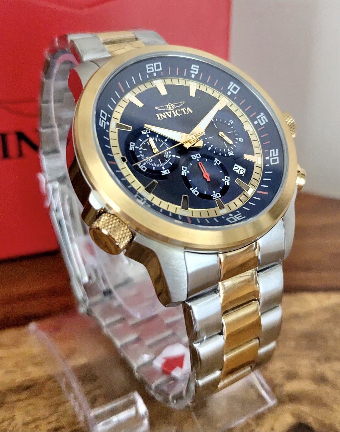 INVICTA SPECIALTY CHRONO-INNER ROTATING BEZEL+EXTRA LTHR STRAP & LINK TOOL OPTN