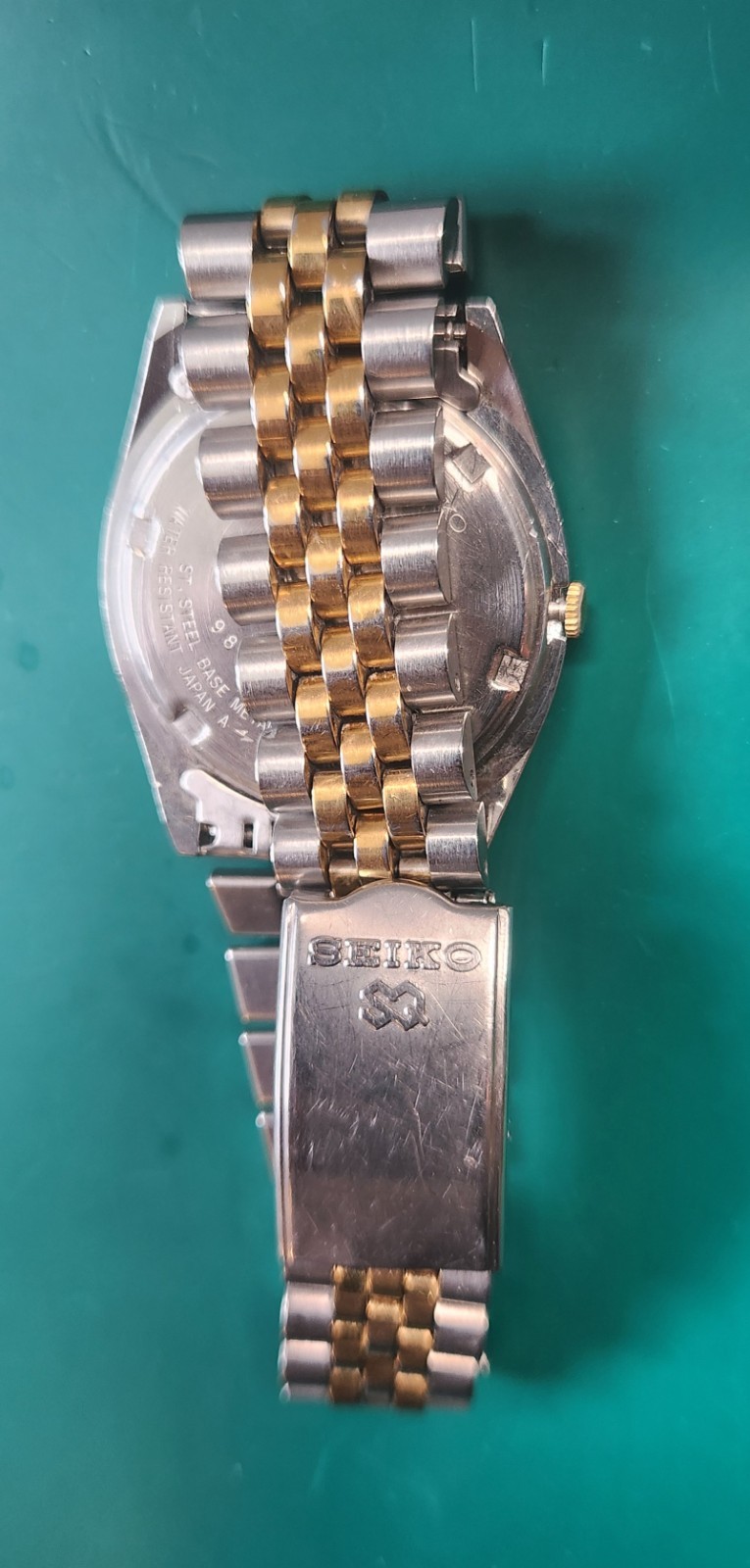 Vintage 1989 Seiko SQ 5Y23-8A60 Presidential Two-Tone Date Watch Runs