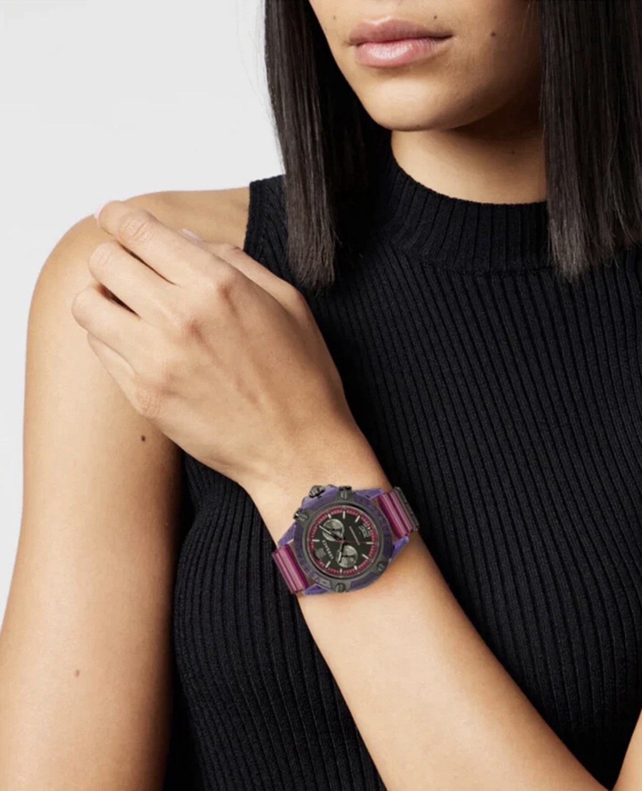 VERSACE ICON ACTIVE PURPLE SWISS POLYCARBONATE CHRONOGRAPH