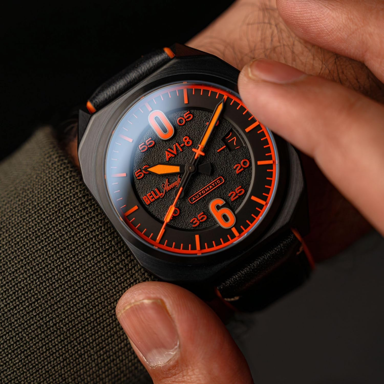 Men’s 41mm Bell X-1 Machbuster Automatic Watch – Rubber/Leather Strap
