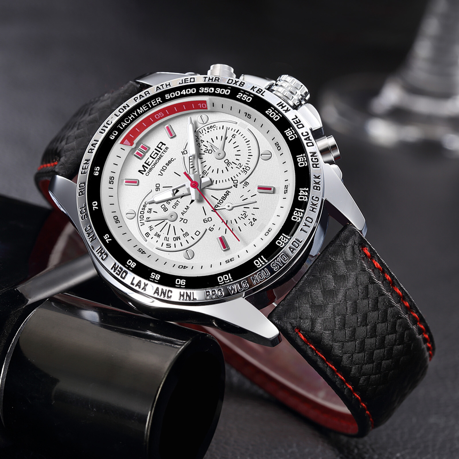 MEGIR Waterproof Men’s Stainless Steel Analog Sports Quartz Military Wrist Watch