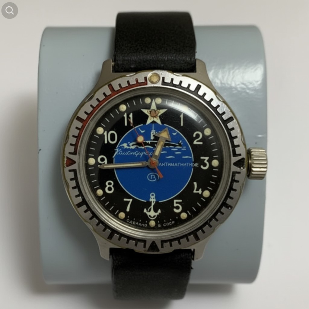 Vintage Mens Watch Vostok Amphibia Komandirskie Submarine Automatic Self-Winding