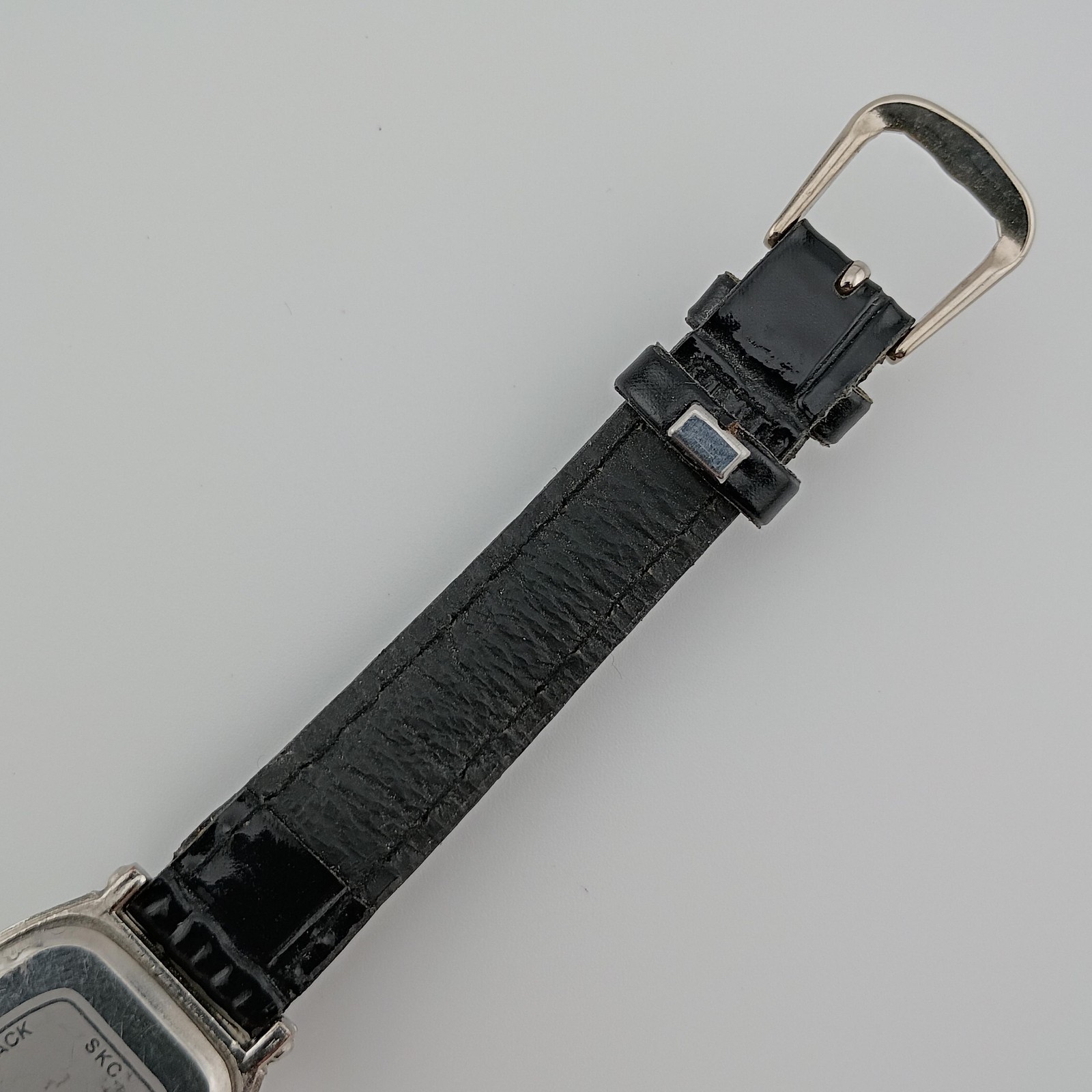 SKC Womens Watch 23mm Silver Dial Silver Case Black Strap, Fresh Battery