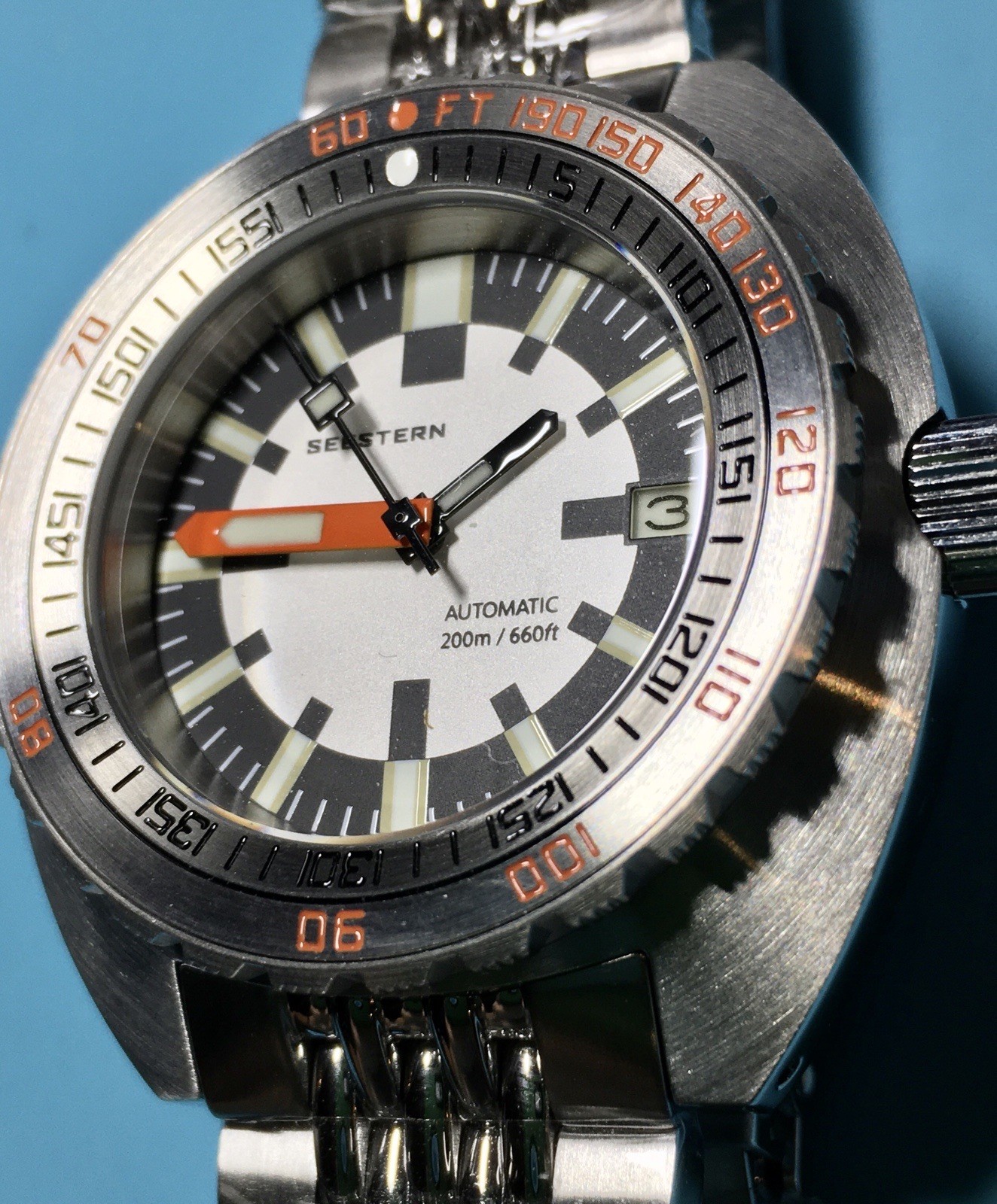 SEESTERN BLACK CHECKER DIAL TURTLE DIVER 43MM SEIKO NH35 SAPPHIRE STEEL BEZEL