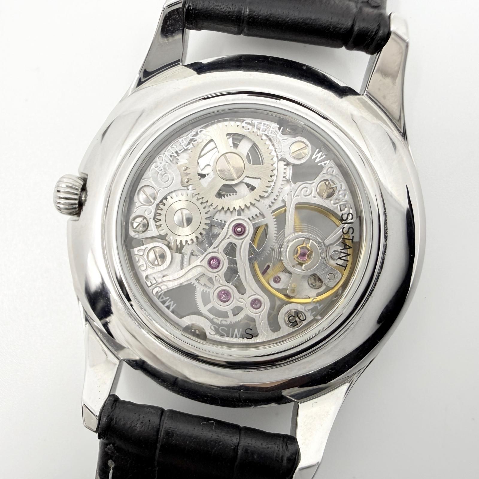 Epos Skeleton Manual Wind Men’s Wristwatch Japan Working Condition 073553