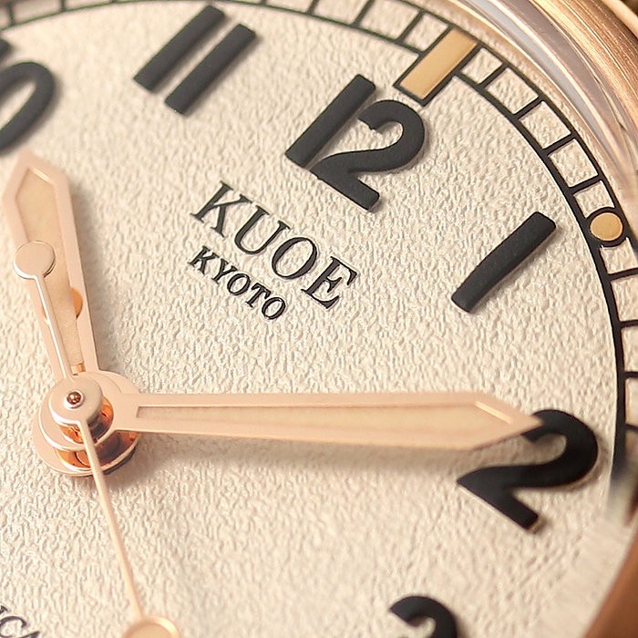 KUOE KYOTO OLD SMITH 90-002 35mm case Automatic Ivory Dial khaki Strap New Japan