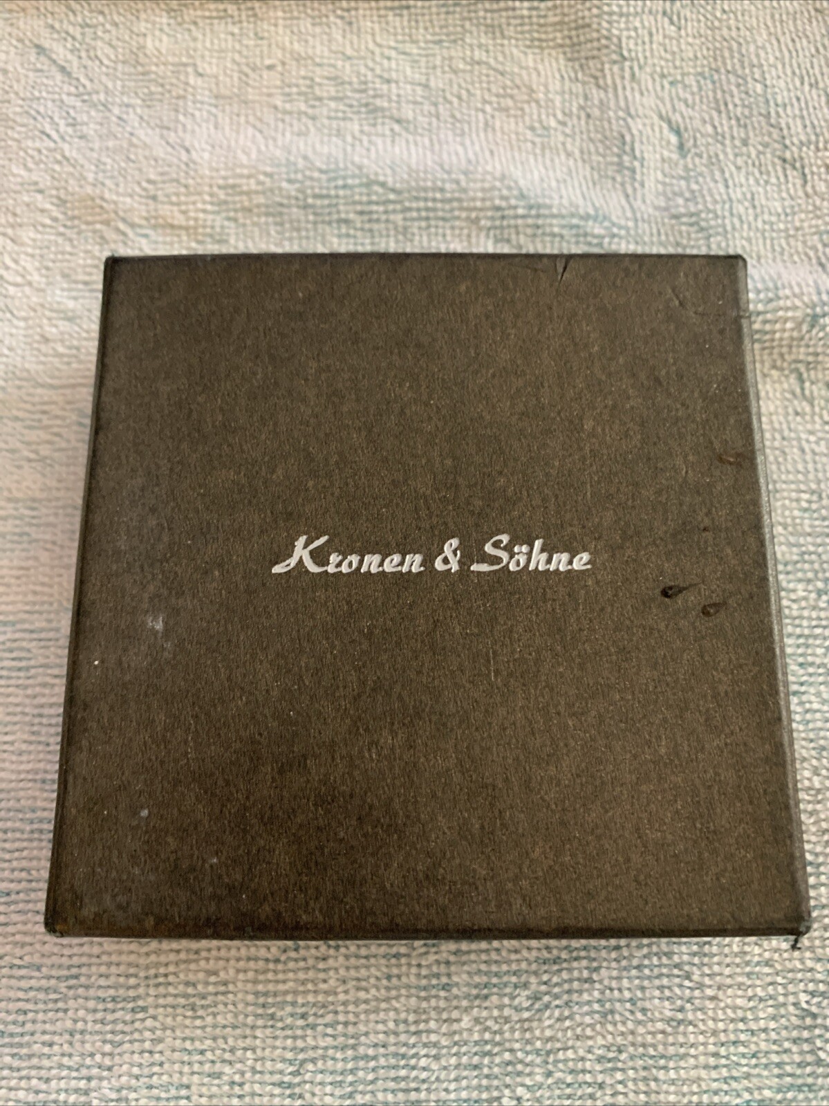Kronen & Sohne Black Mechanical Pocket Watch In Original Box W Fob Chain